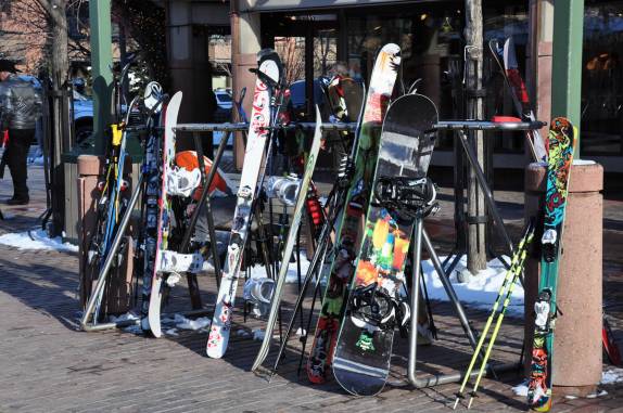 Cena típica nas ruas de Aspen, no Colorado, nos Estados Unidos